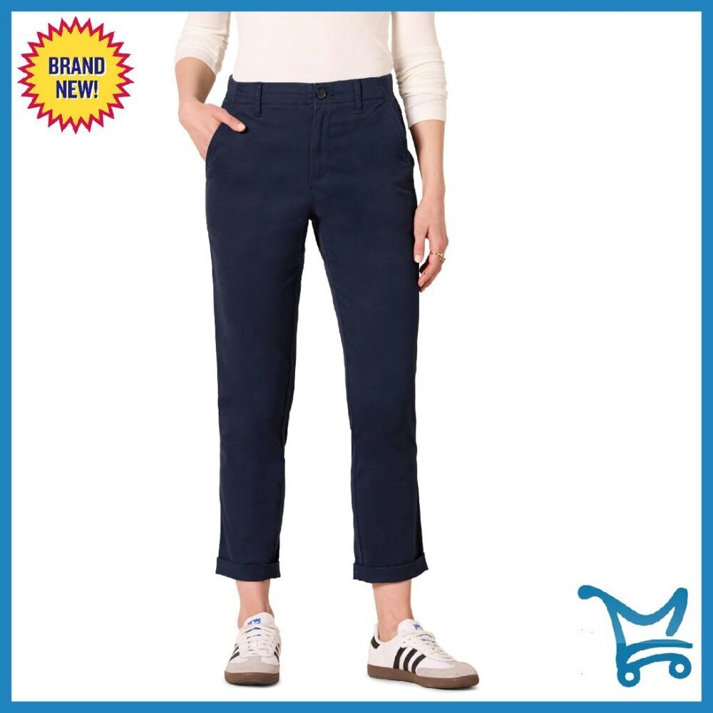 High-Rise Tapered Ankle Pants, Stretch Cotton Twill, Regular Fit